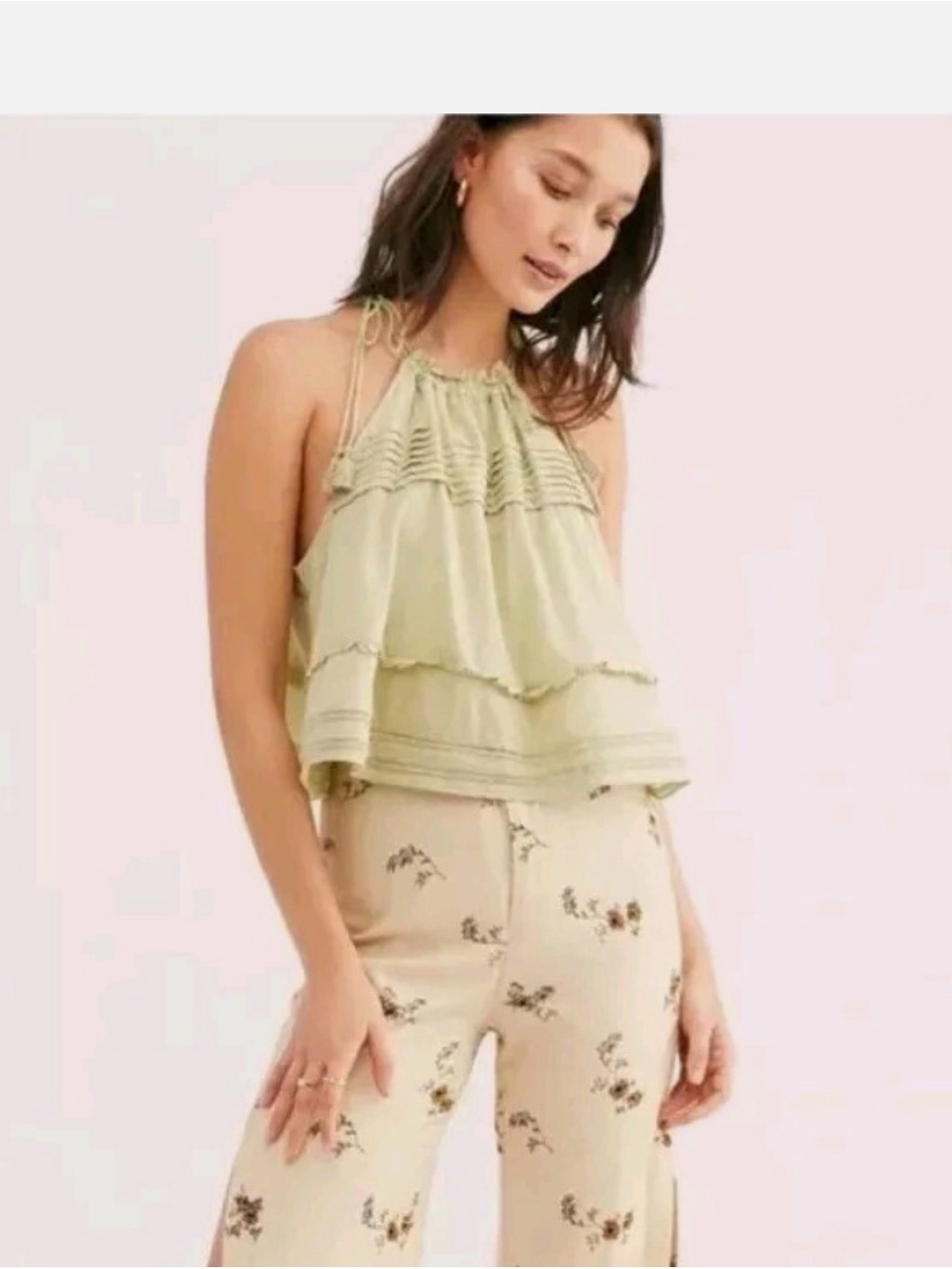 Free People Trust Me Sleeveless Bodysuit Light Green Size Small